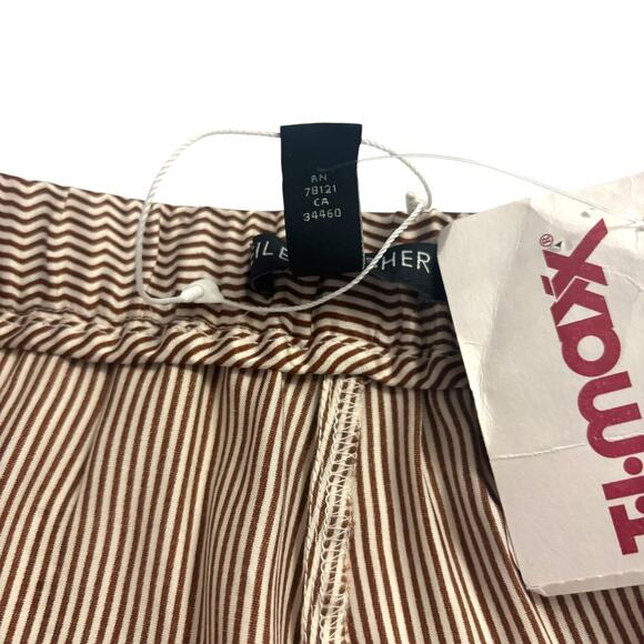 Eileen Fisher Women’s Silk Wide Leg Crop Pants Brown Stripe Petite Large - Picture 9 of 15